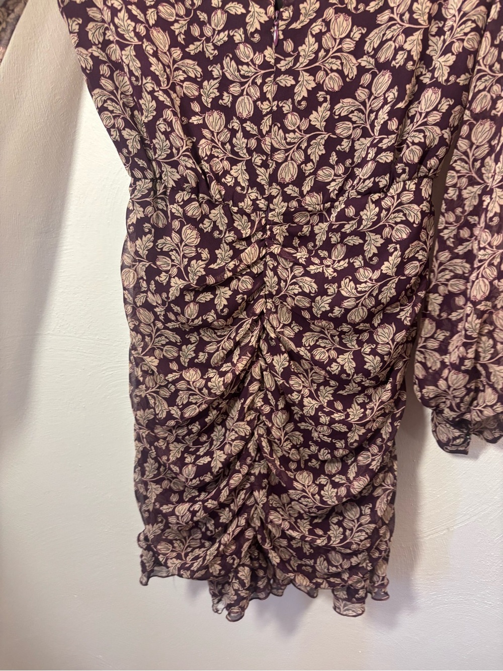 Zara Floral Wrap/Ruching Mini Dress Size Small - Picture 6 of 12